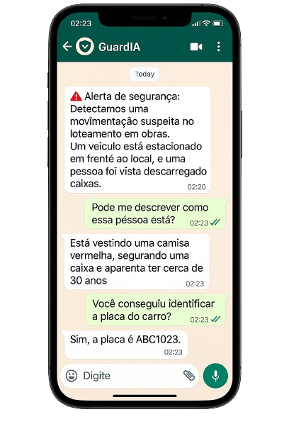 Simulação WhatsApp GuardIA